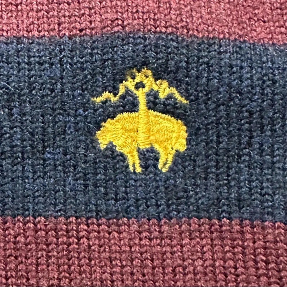 Brooks Brothers Men’s VINTAGE 1/4 Zip Stripe Sweater Merino Wool XXL